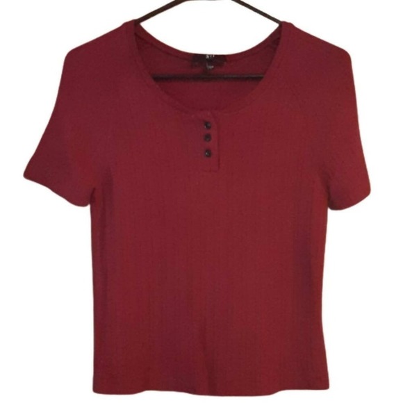 3x1 Slim Knit Henley - /Red - Picture 4 of 9